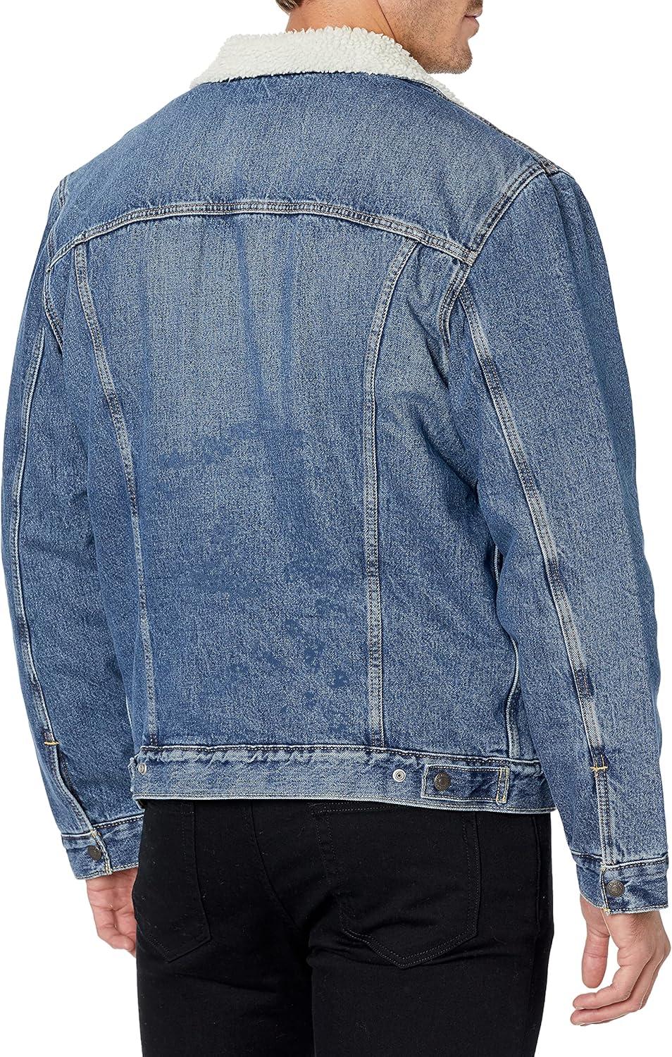 imageLevis Mens Sherpa Trucker JacketTelevision Medium Indigo