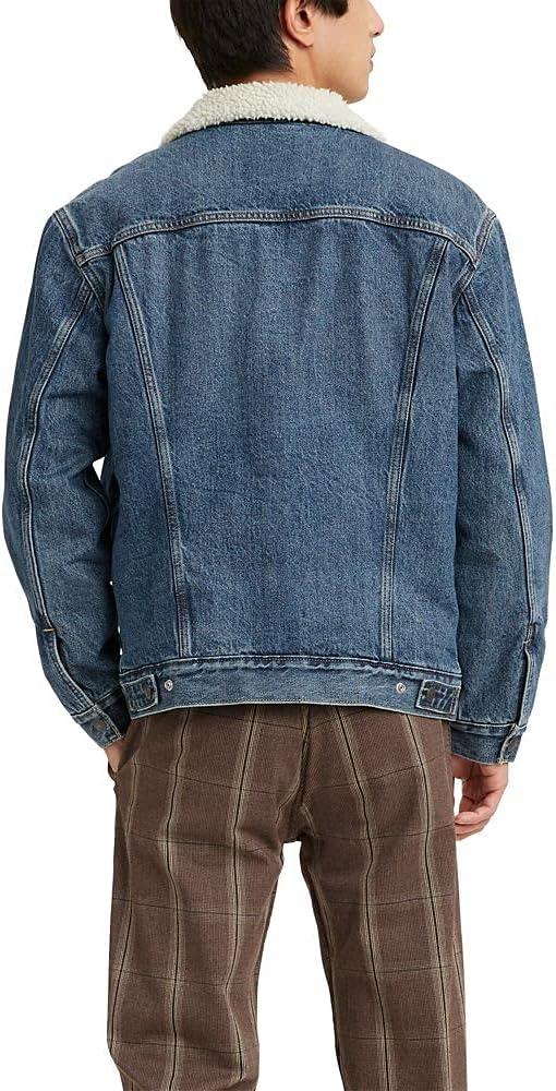 imageLevis Mens Sherpa Trucker JacketTelevision Medium Indigo