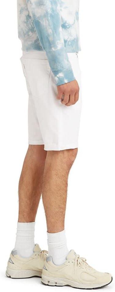 imageLevis Mens Slim Cut Off Jean ShortsWhiteBull DenimStretch