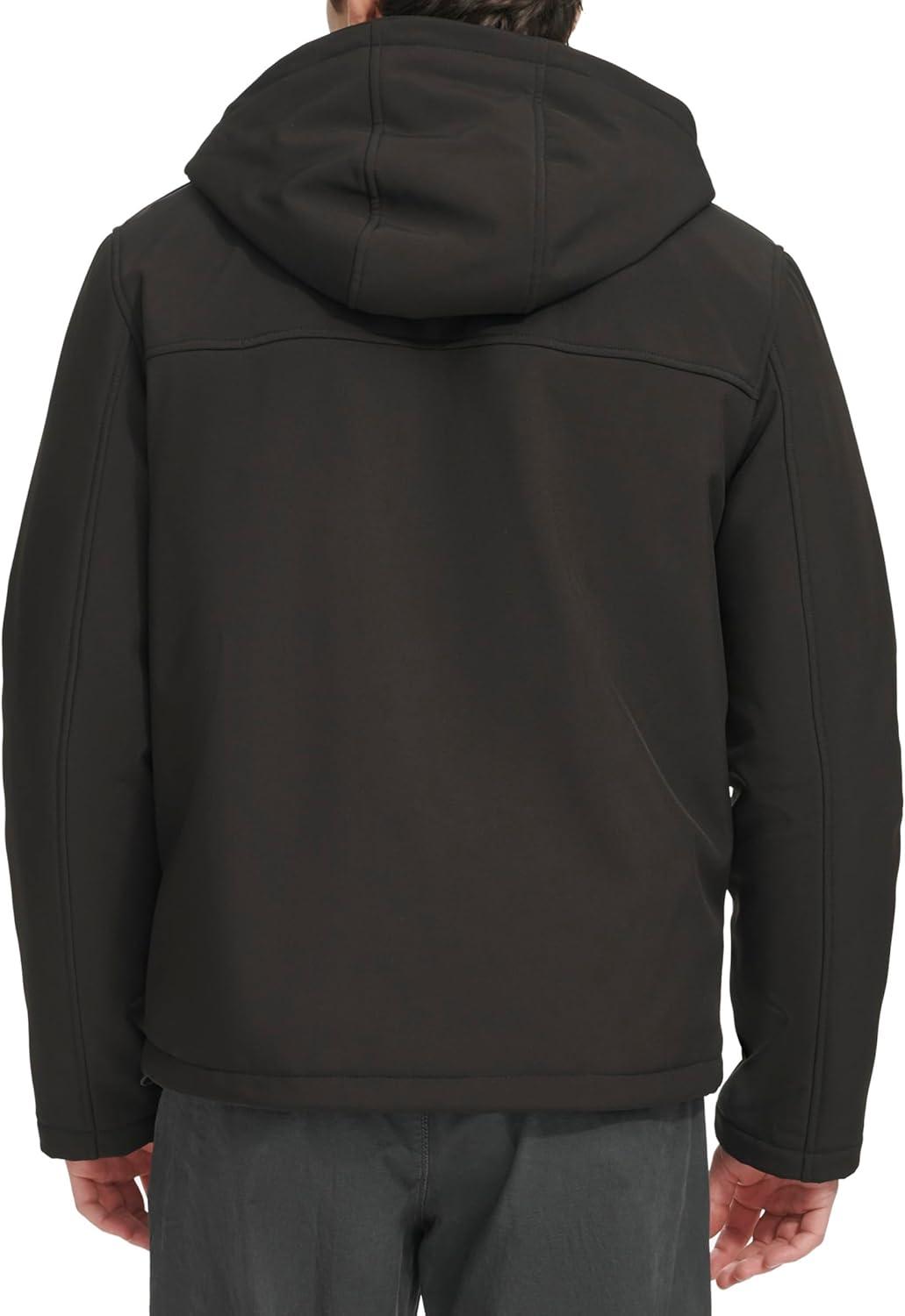 imageLevis Mens Soft Shell Two Pocket Hooded Trucker JacketBlack Sherpa
