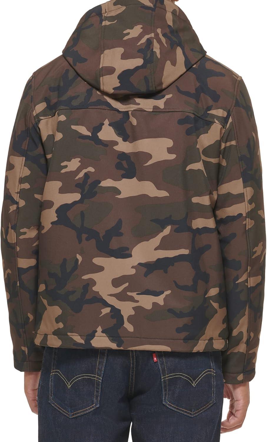imageLevis Mens Soft Shell Two Pocket Hooded Trucker JacketCamouflage