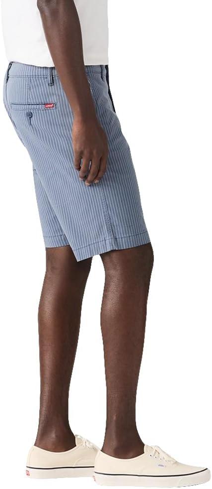 imageLevis Mens Standard Taper Chino ShortNew Eliot Stripe Vintage Indigo Stretch