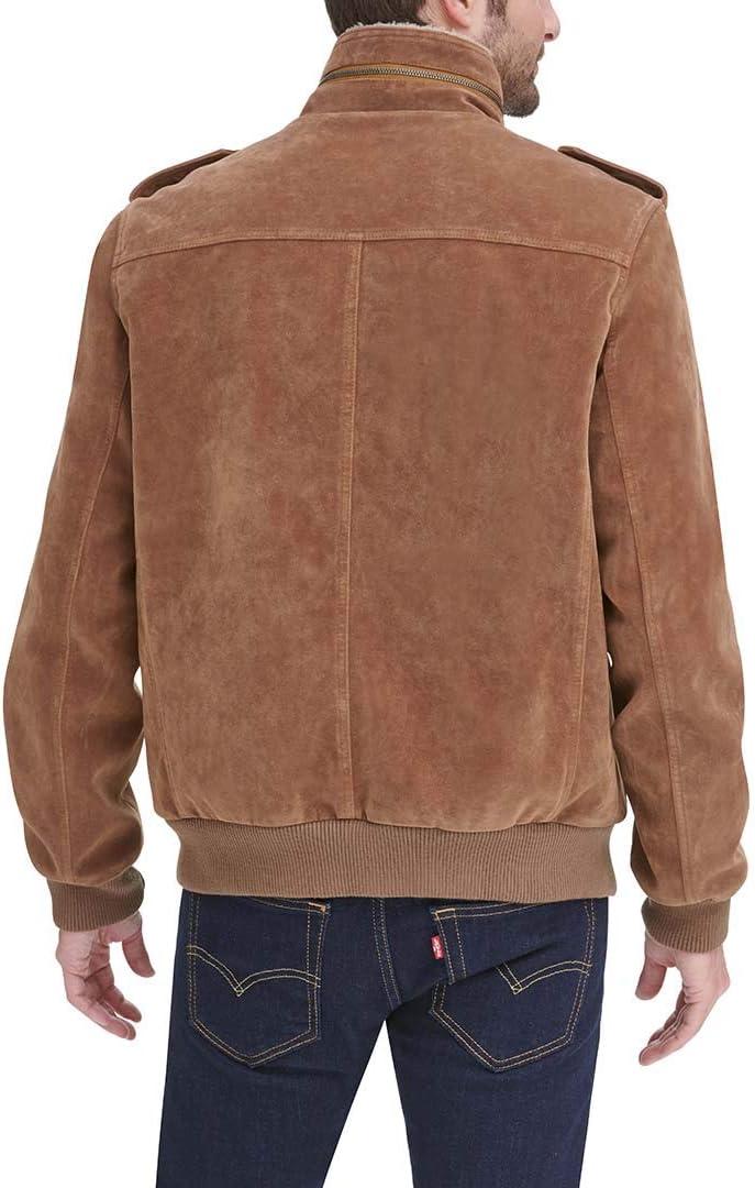 imageLevis Mens Vintage Deer Faux Leather Aviator Bomber Standard and Big amp TallCognac