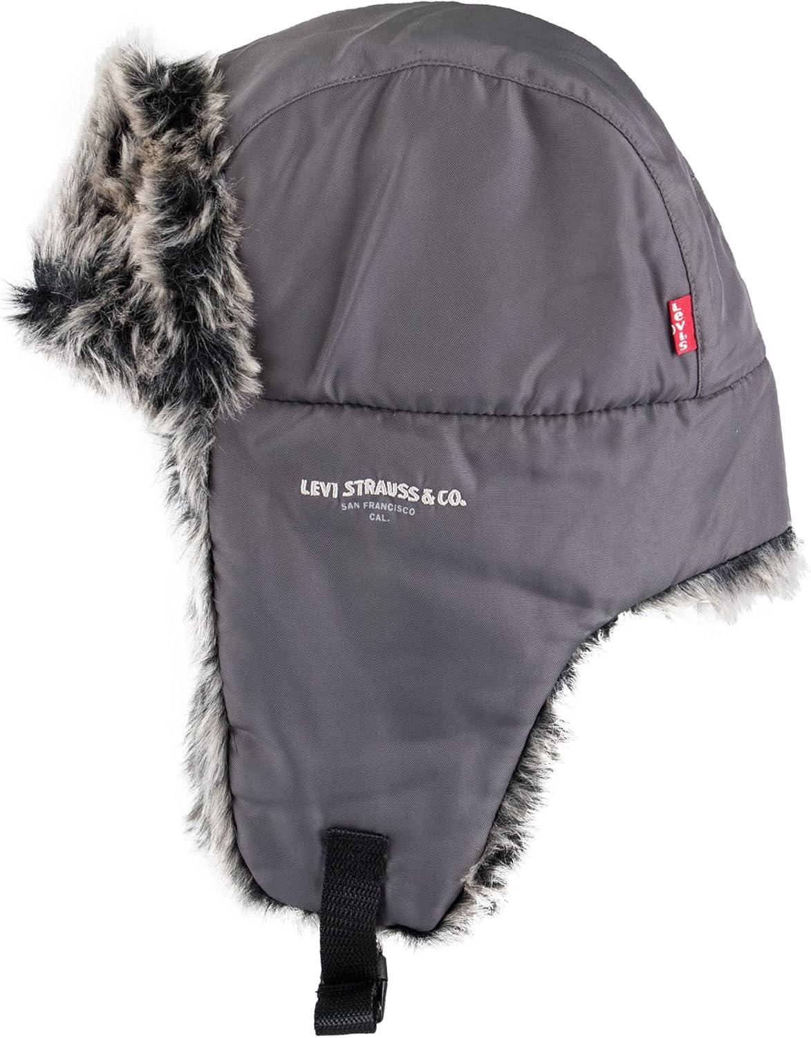imageLevis Mens Warm Winter Trapper HatCharcoal Nylon