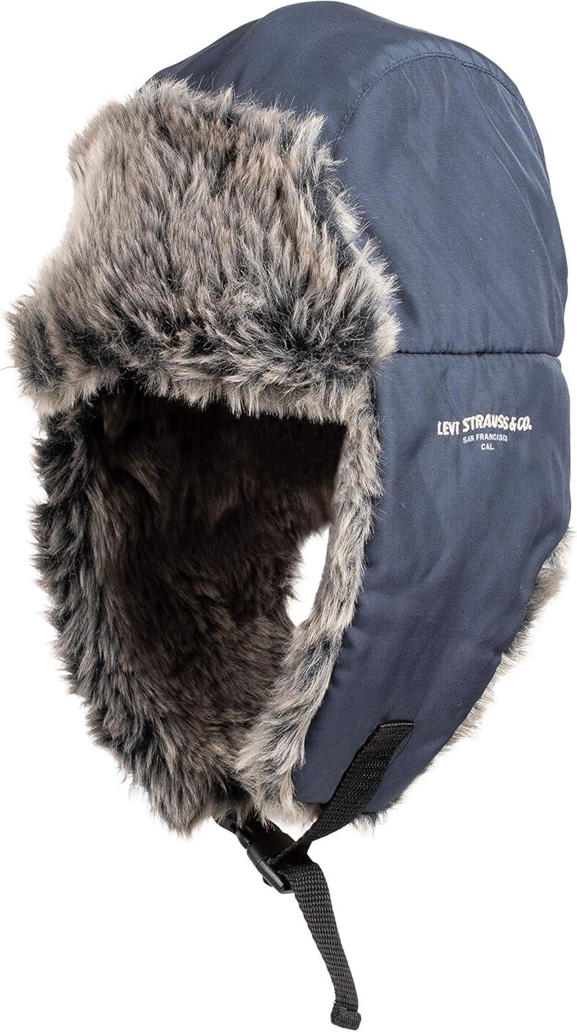 imageLevis Mens Warm Winter Trapper HatNavy Nylon