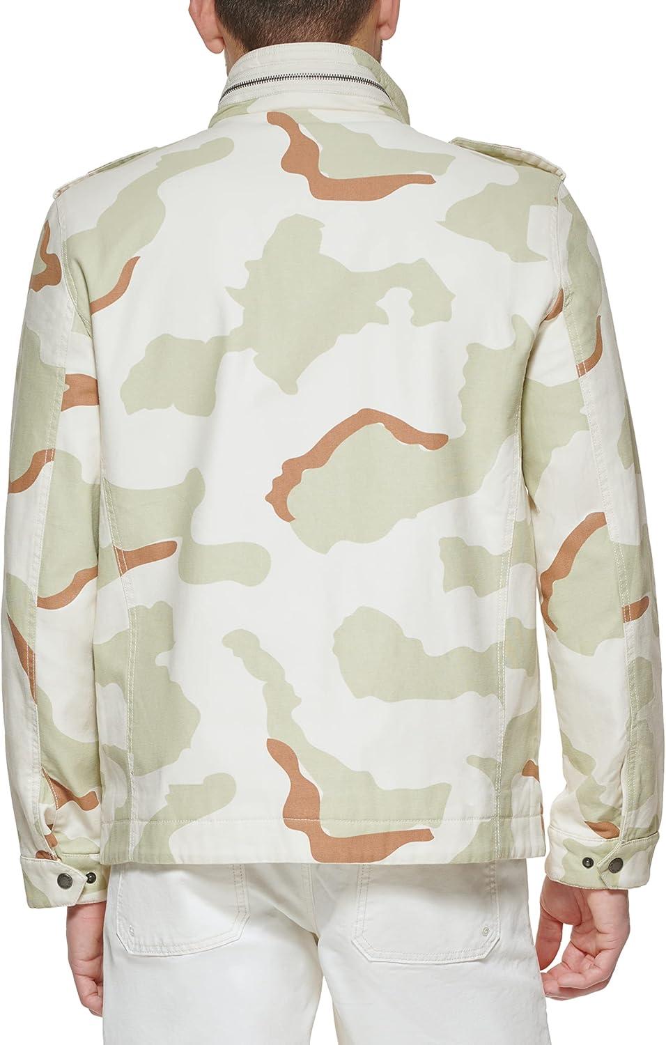 imageLevis Mens Washed Cotton Military Jacket Regular amp Big amp Tall SizesDesert Camo Unfilled