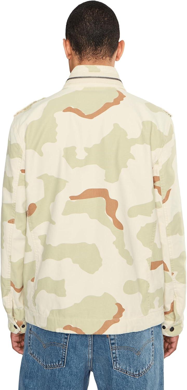 imageLevis Mens Washed Cotton Military Jacket Regular amp Big amp Tall SizesDesert Khaki