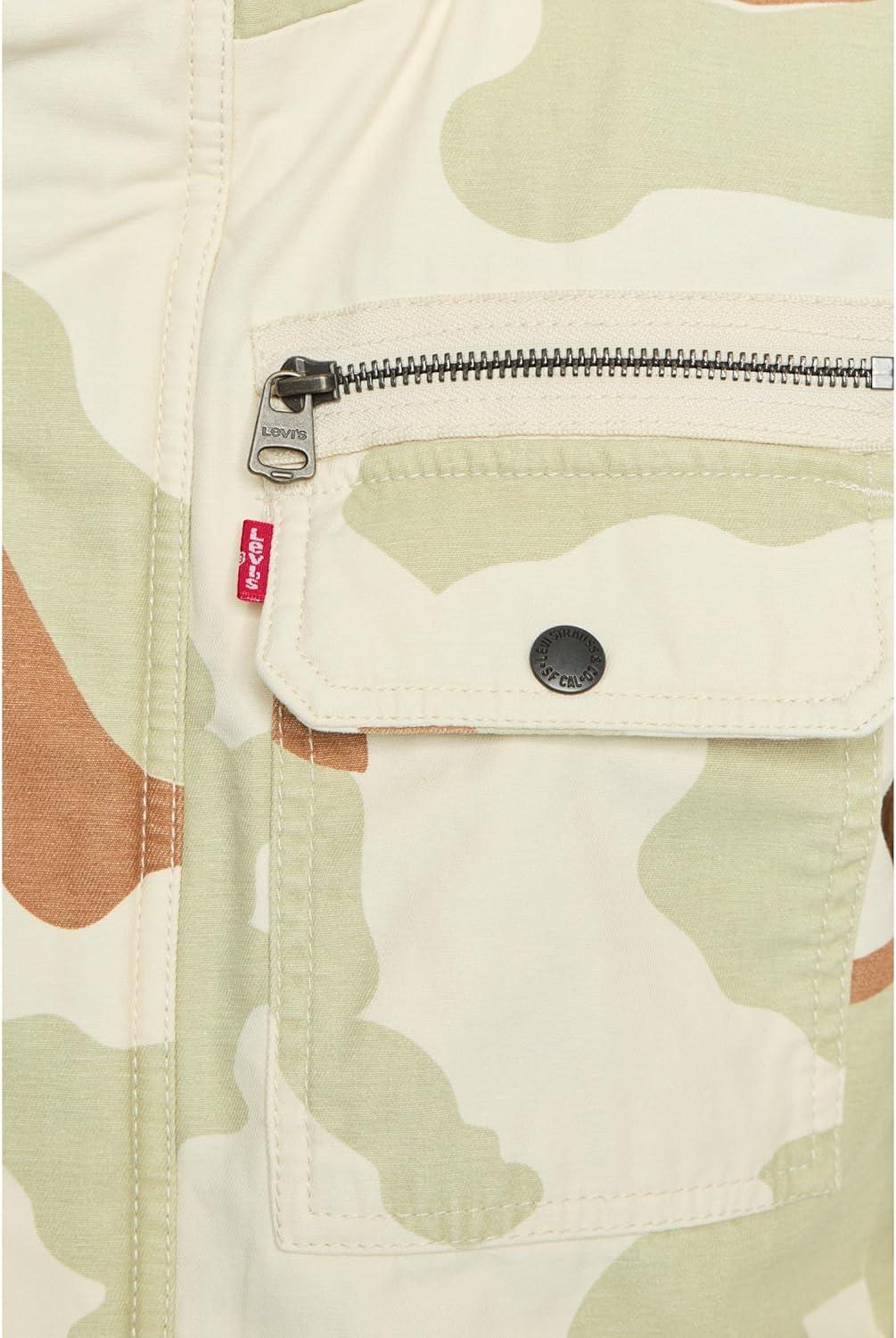 imageLevis Mens Washed Cotton Military Jacket Regular amp Big amp Tall SizesDesert Khaki