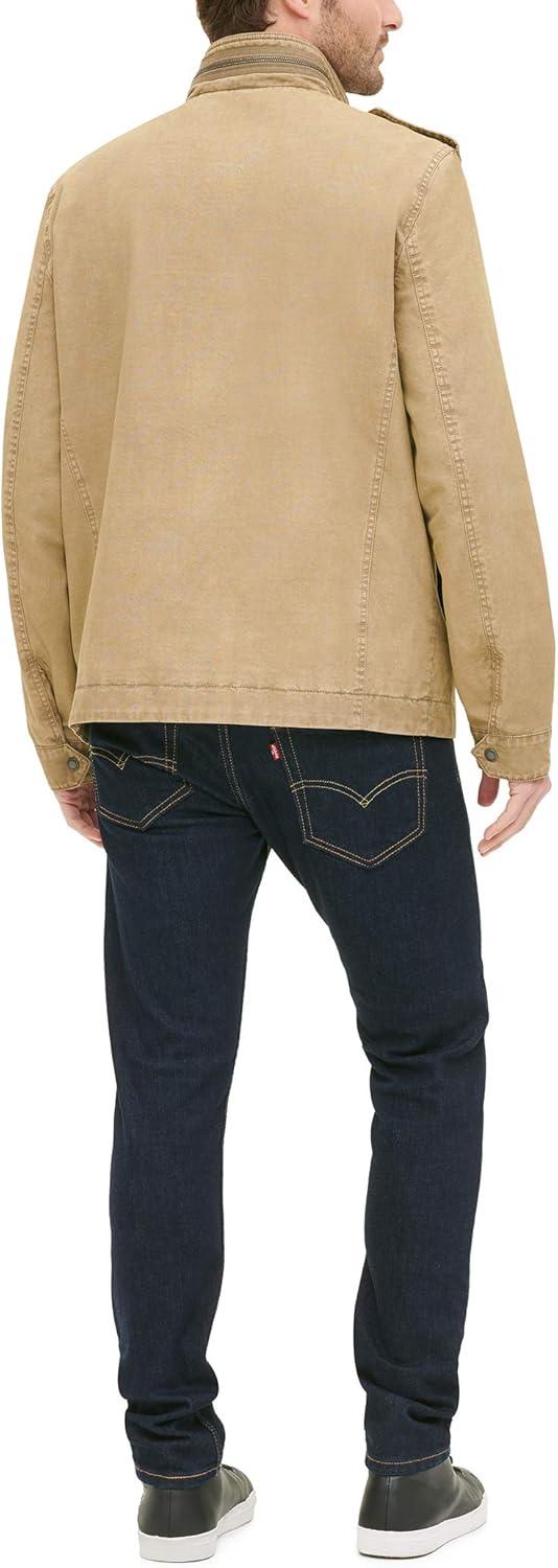 imageLevis Mens Washed Cotton Military Jacket Regular amp Big amp Tall SizesLight Khaki Unfilled