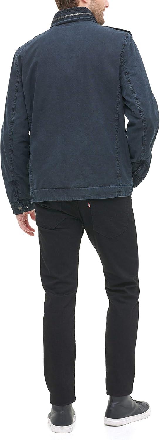 imageLevis Mens Washed Cotton Military Jacket Regular amp Big amp Tall SizesNavy Filled
