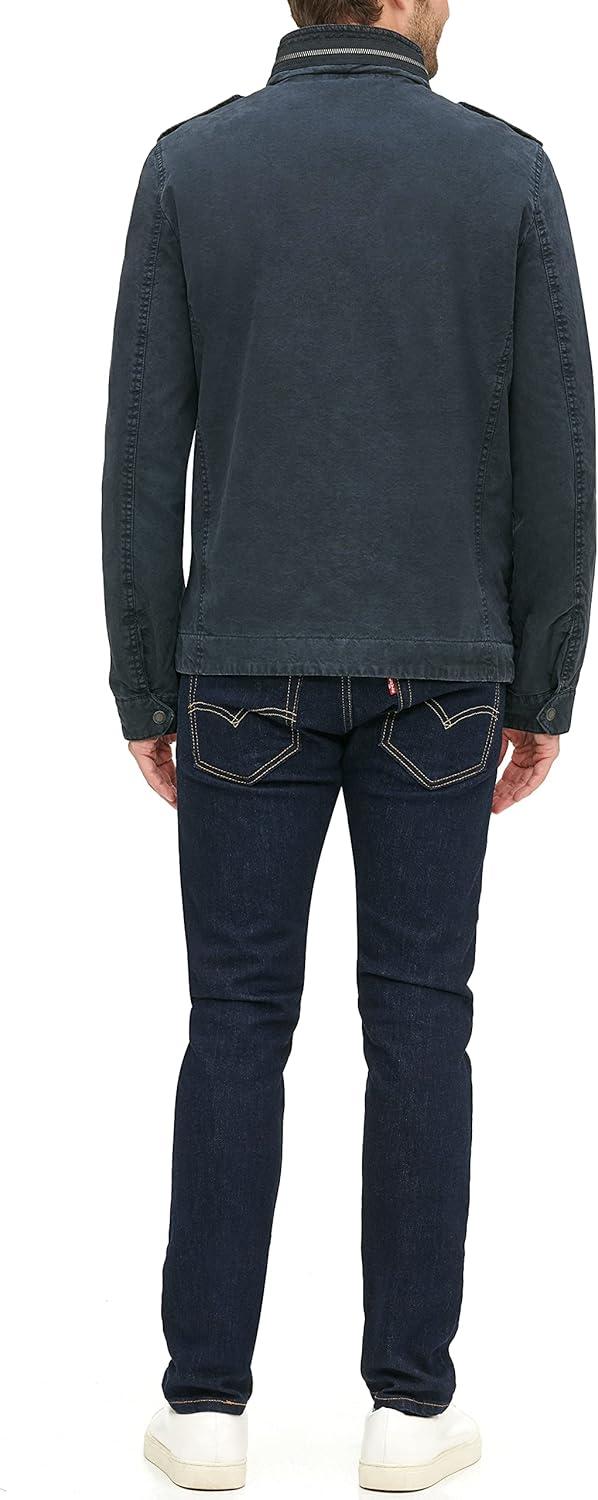 imageLevis Mens Washed Cotton Military Jacket Regular amp Big amp Tall SizesNavy Unfilled