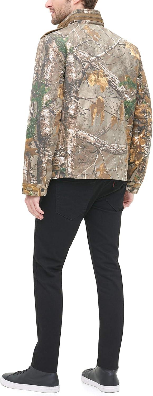 imageLevis Mens Washed Cotton Military Jacket Regular amp Big amp Tall SizesReal Tree Filled