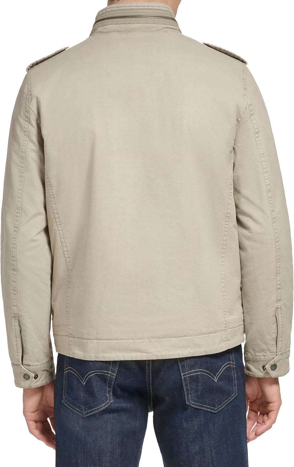 imageLevis Mens Washed Cotton Military Jacket Regular amp Big amp Tall SizesStone Filled