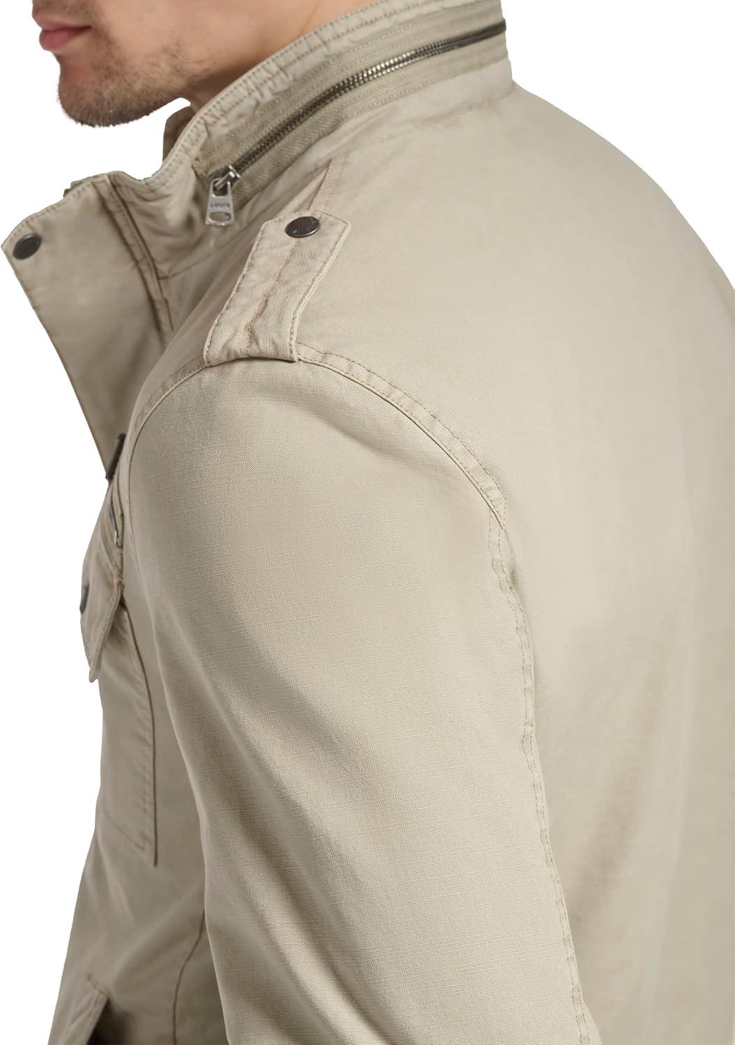 imageLevis Mens Washed Cotton Military Jacket Regular amp Big amp Tall SizesStone Filled