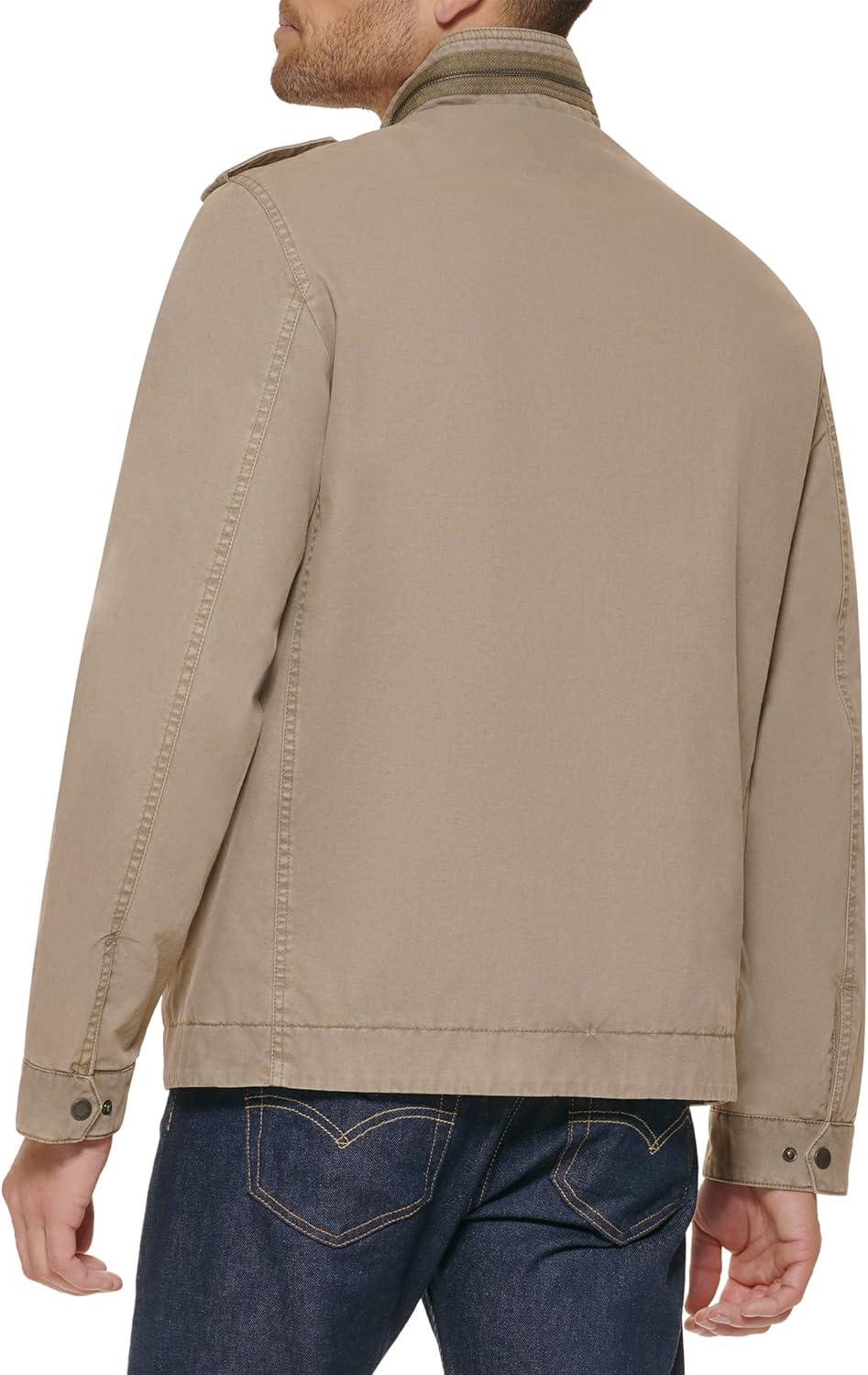 imageLevis Mens Washed Cotton Military Jacket Regular amp Big amp Tall SizesStone Unfilled
