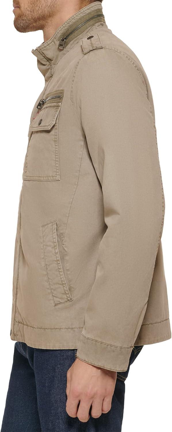 imageLevis Mens Washed Cotton Military Jacket Regular amp Big amp Tall SizesStone Unfilled