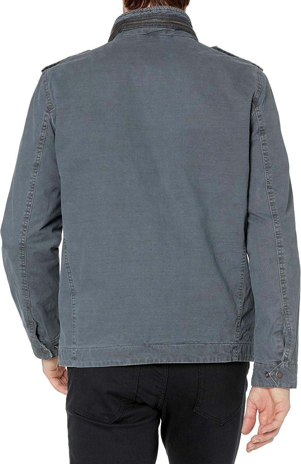 imageLevis Mens Washed Cotton Military Jacket Regular amp Big amp Tall SizesWashed Indigo Unfilled