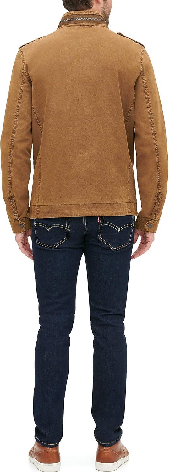 imageLevis Mens Washed Cotton Military Jacket Regular amp Big amp Tall SizesWorker Brown Unfilled