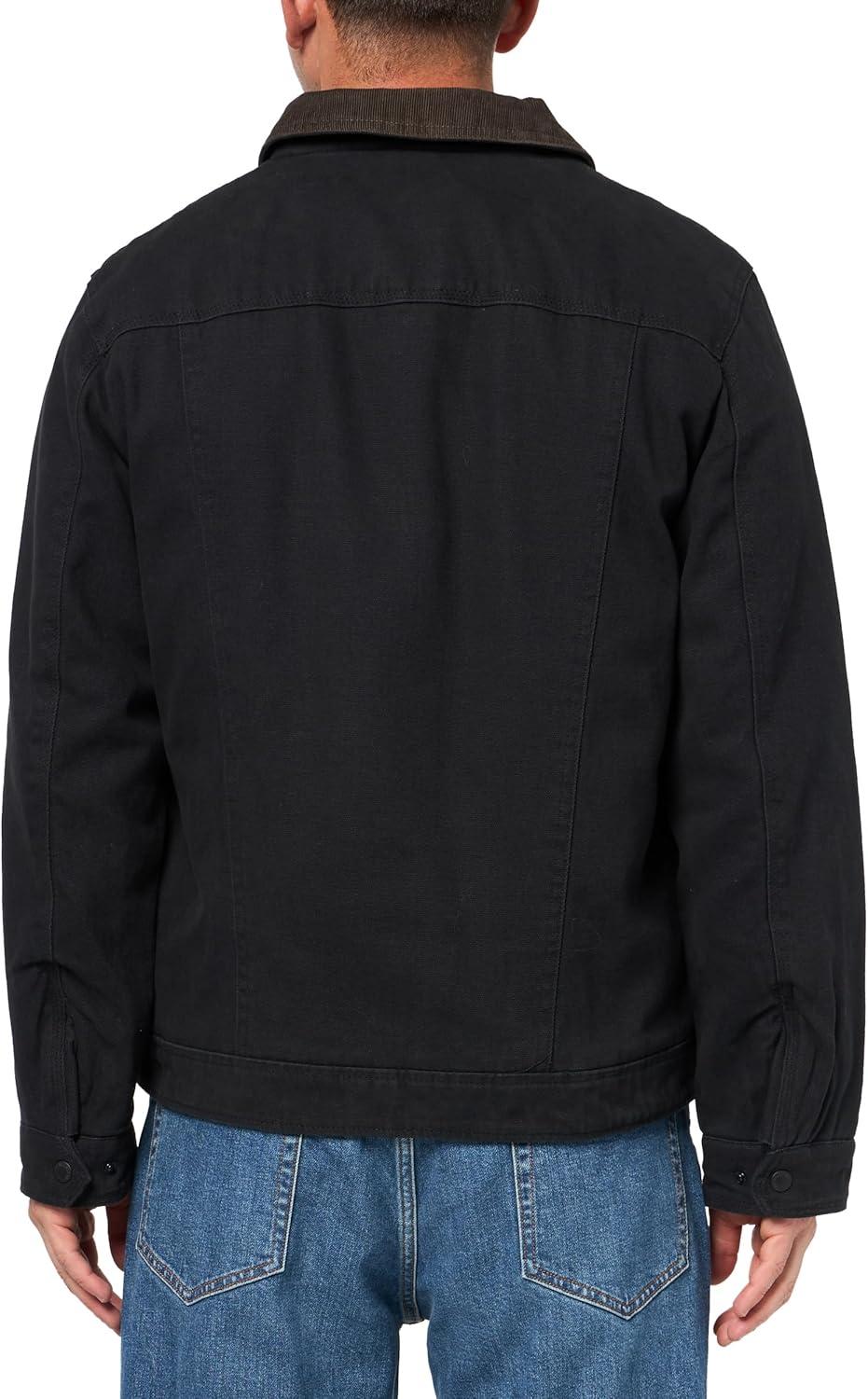 imageLevis Mens Workwear Cotton Canvas Corduroy Collar Depot JacketBlack Quilt Lined
