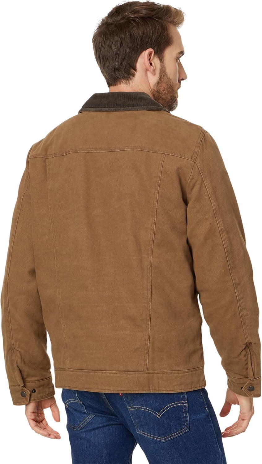 imageLevis Mens Workwear Cotton Canvas Corduroy Collar Depot JacketBrown Quilt Lined
