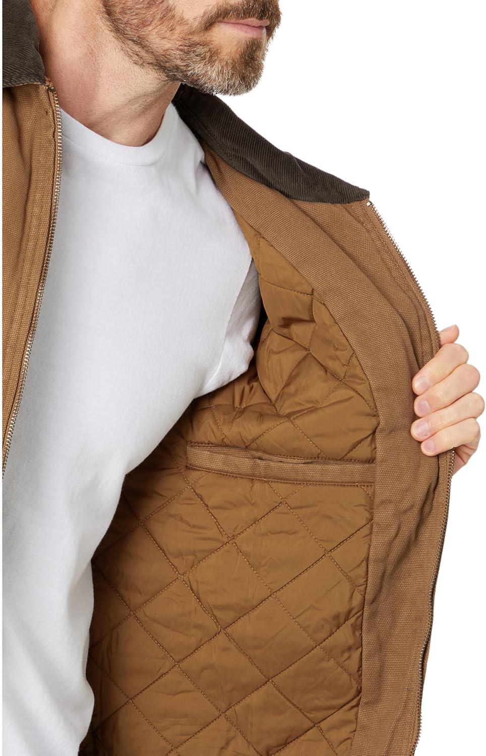 imageLevis Mens Workwear Cotton Canvas Corduroy Collar Depot JacketBrown Quilt Lined