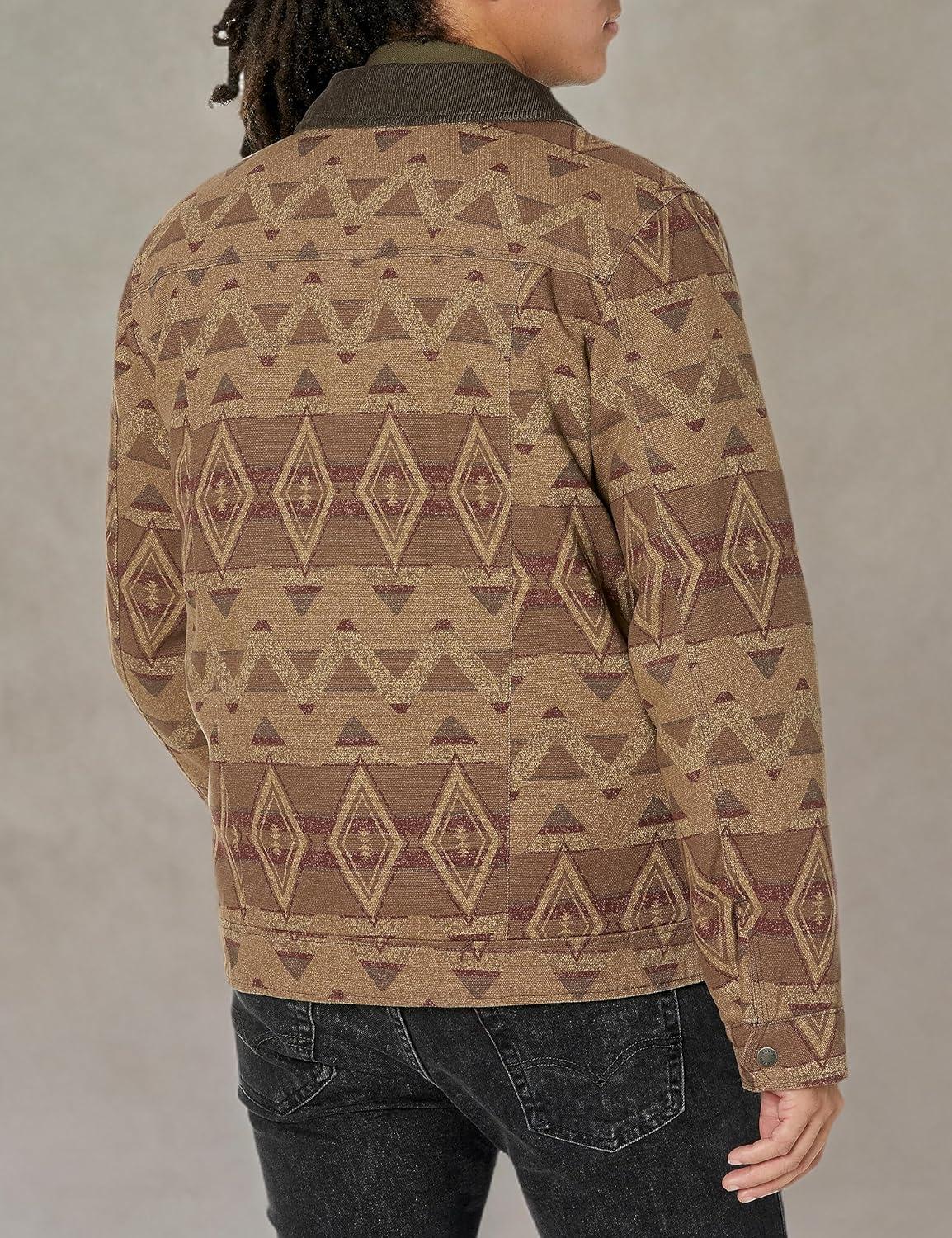 imageLevis Mens Workwear Cotton Canvas Corduroy Collar Depot JacketGeometric Print