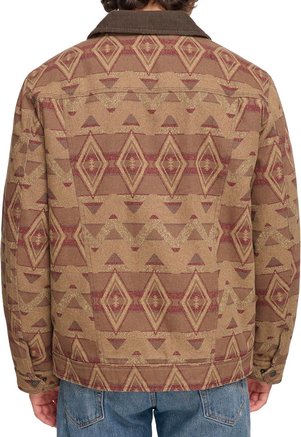 imageLevis Mens Workwear Cotton Canvas Corduroy Collar Depot JacketGeometric Print