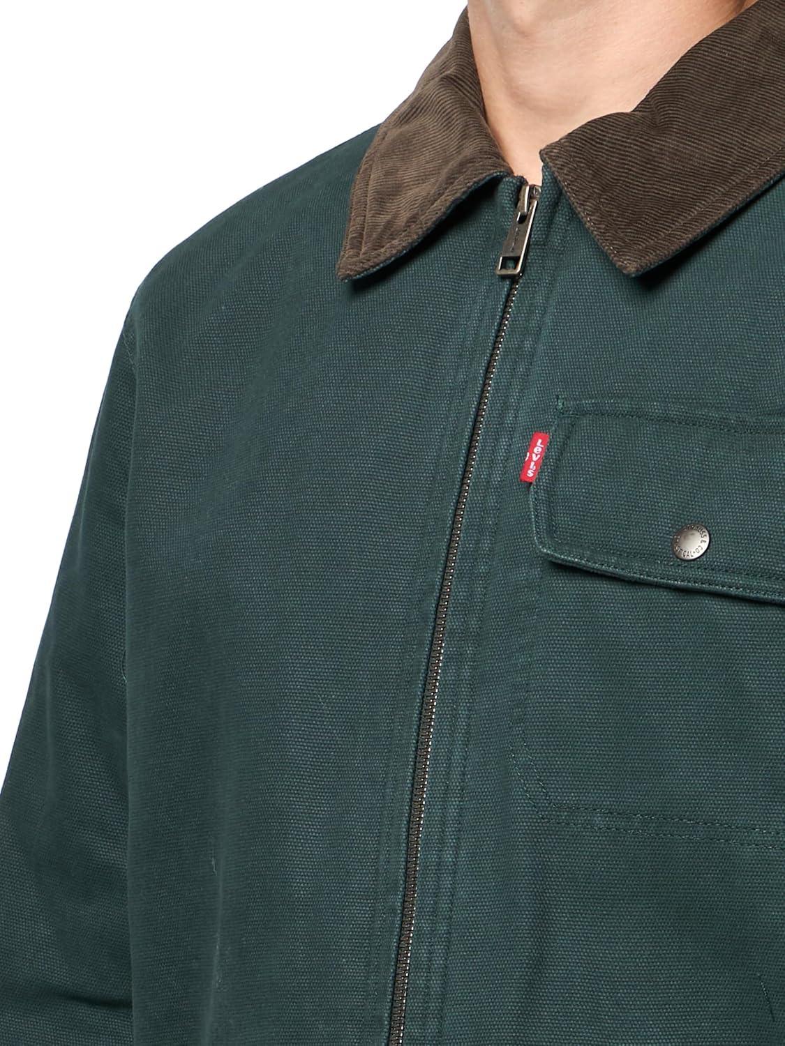 imageLevis Mens Workwear Cotton Canvas Corduroy Collar Depot JacketGreen Gables Quilt Lined