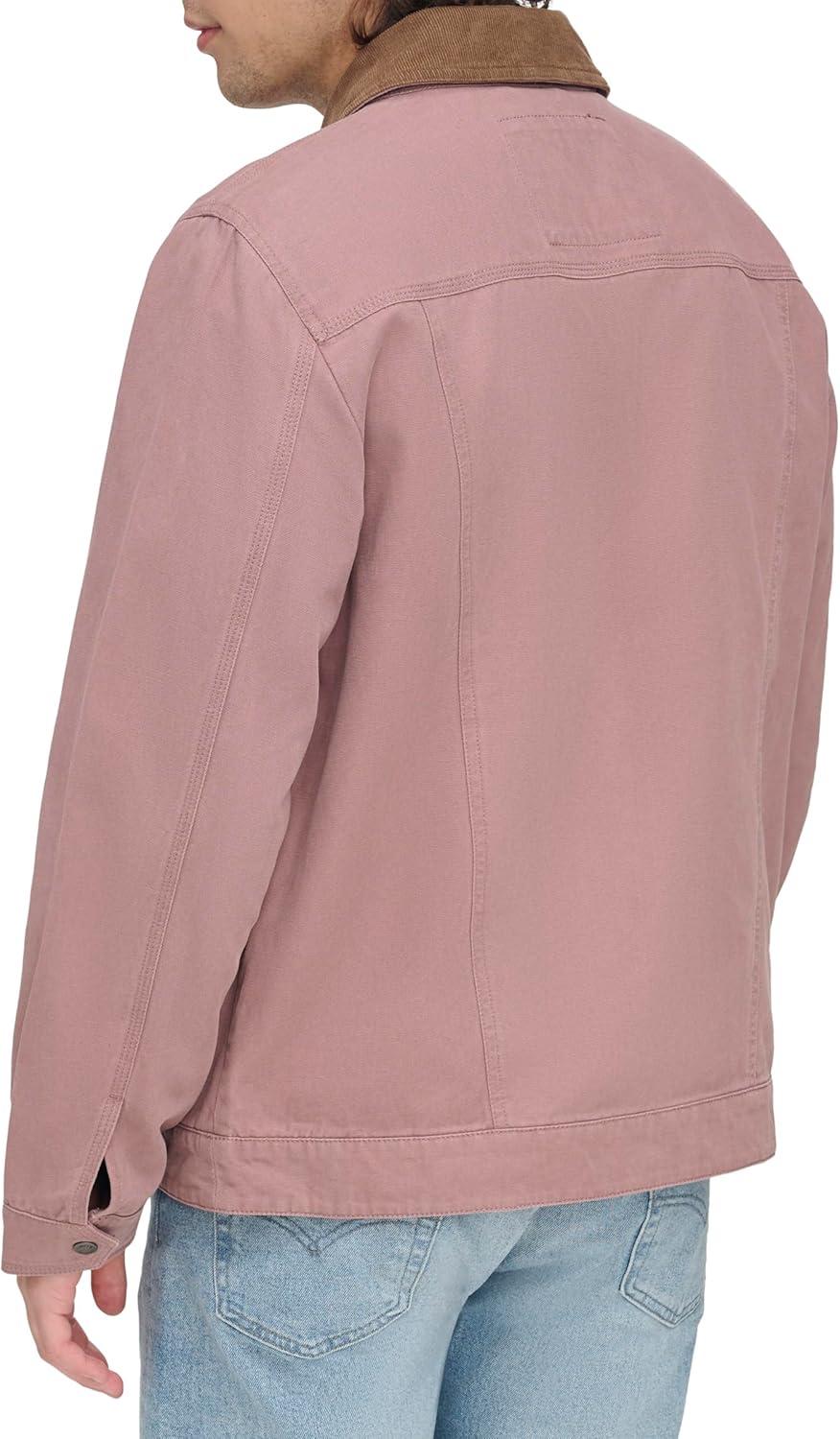 imageLevis Mens Workwear Cotton Canvas Corduroy Collar Depot JacketMauve Lightweight