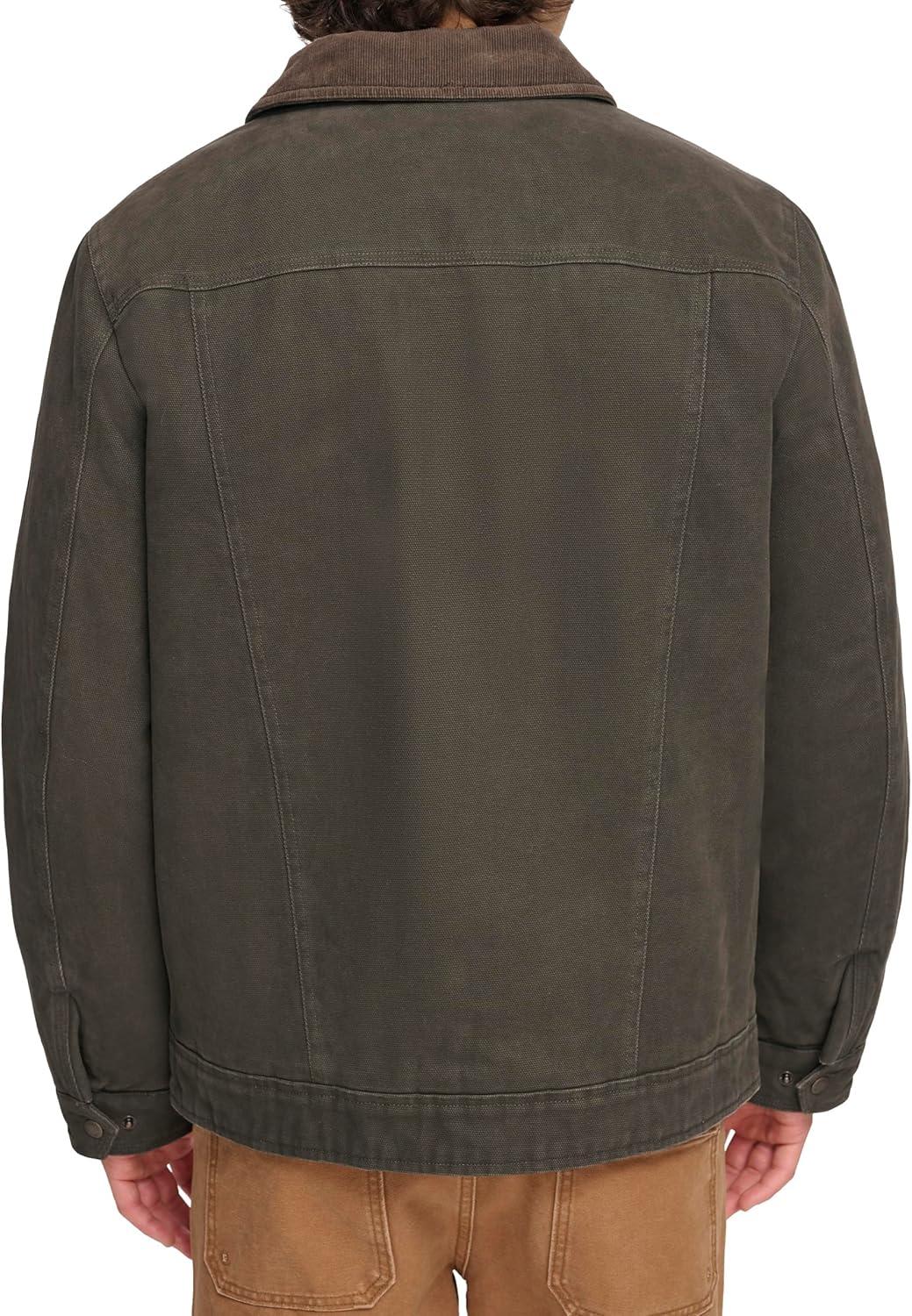 imageLevis Mens Workwear Cotton Canvas Corduroy Collar Depot JacketOlive