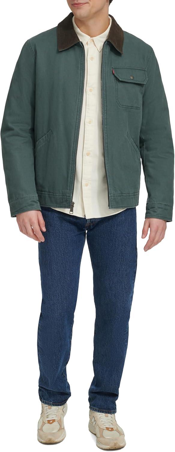 imageLevis Mens Workwear Cotton Canvas Corduroy Collar Depot JacketUrban Chic Quilt Lined