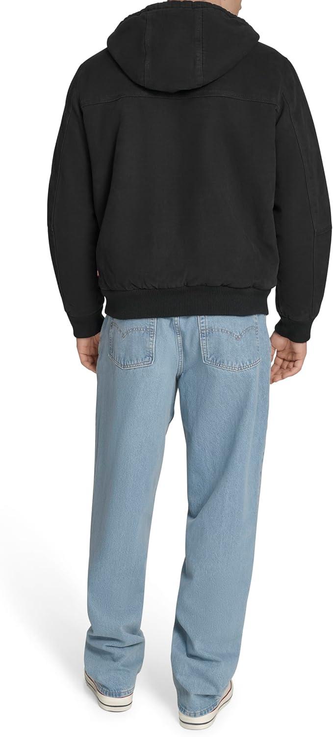 imageLevis Mens Workwear Cotton Canvas Hooded Bomber JacketBlack