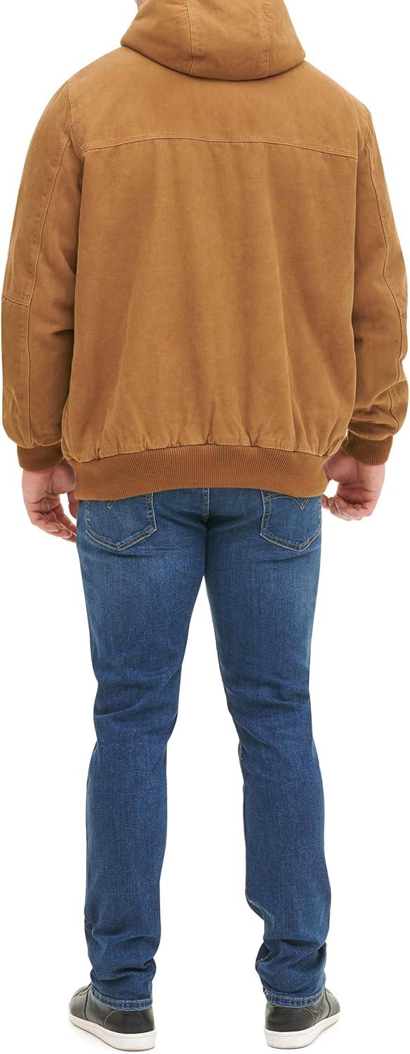 imageLevis Mens Workwear Cotton Canvas Hooded Bomber JacketBrown