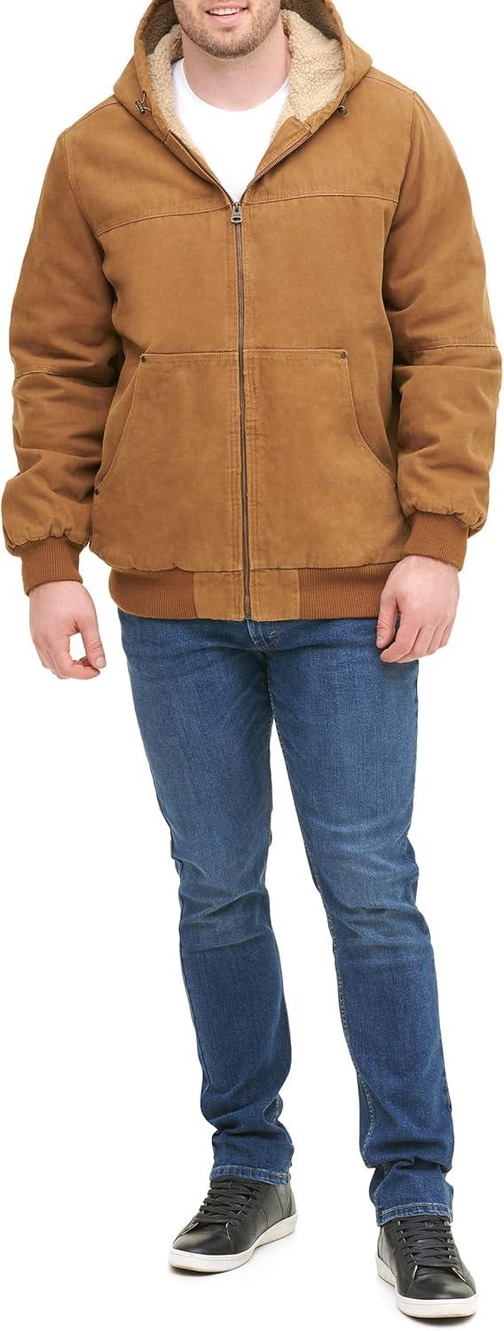 imageLevis Mens Workwear Cotton Canvas Hooded Bomber JacketBrown