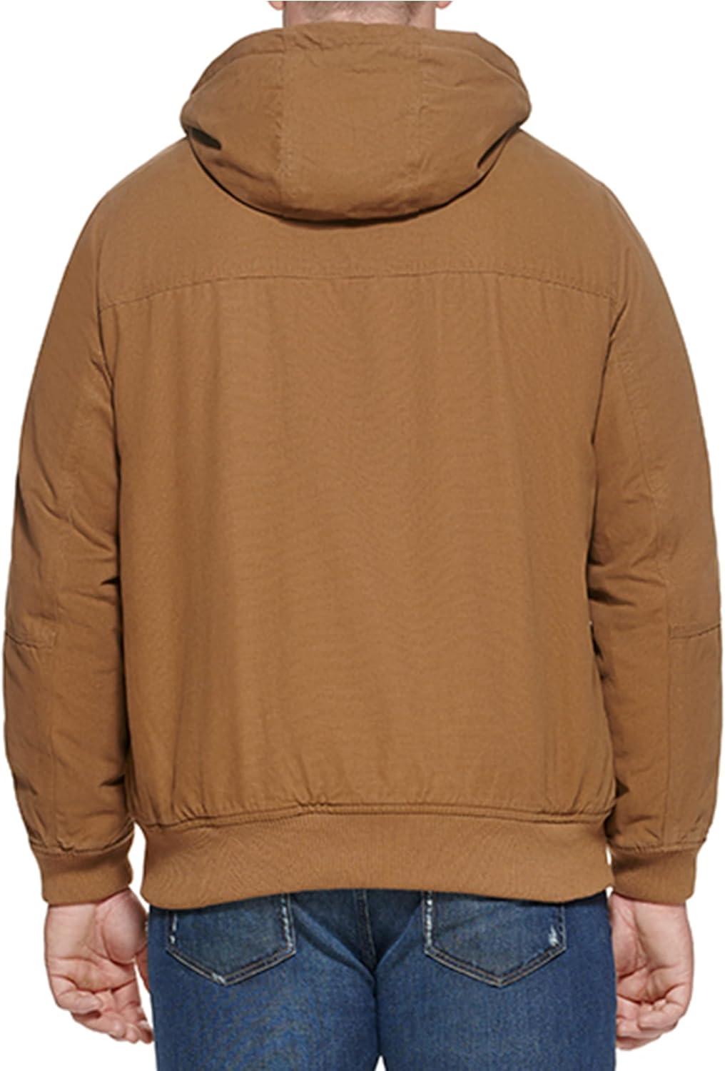imageLevis Mens Workwear Cotton Canvas Hooded Bomber JacketDark Brown