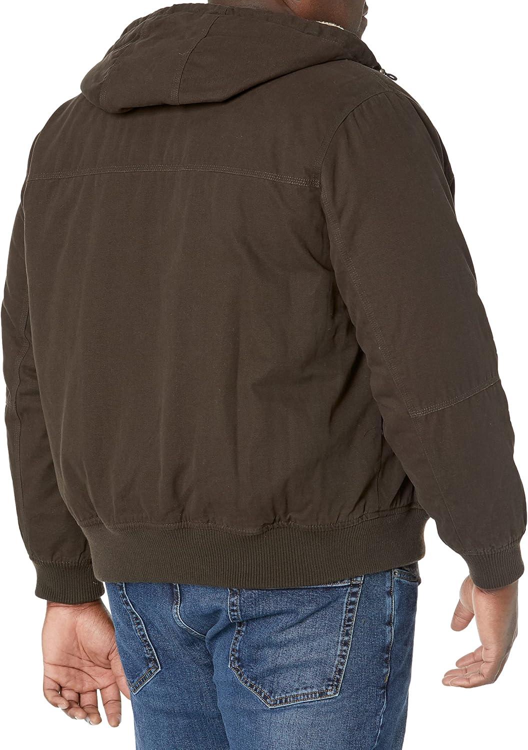 imageLevis Mens Workwear Cotton Canvas Hooded Bomber JacketDark Brown