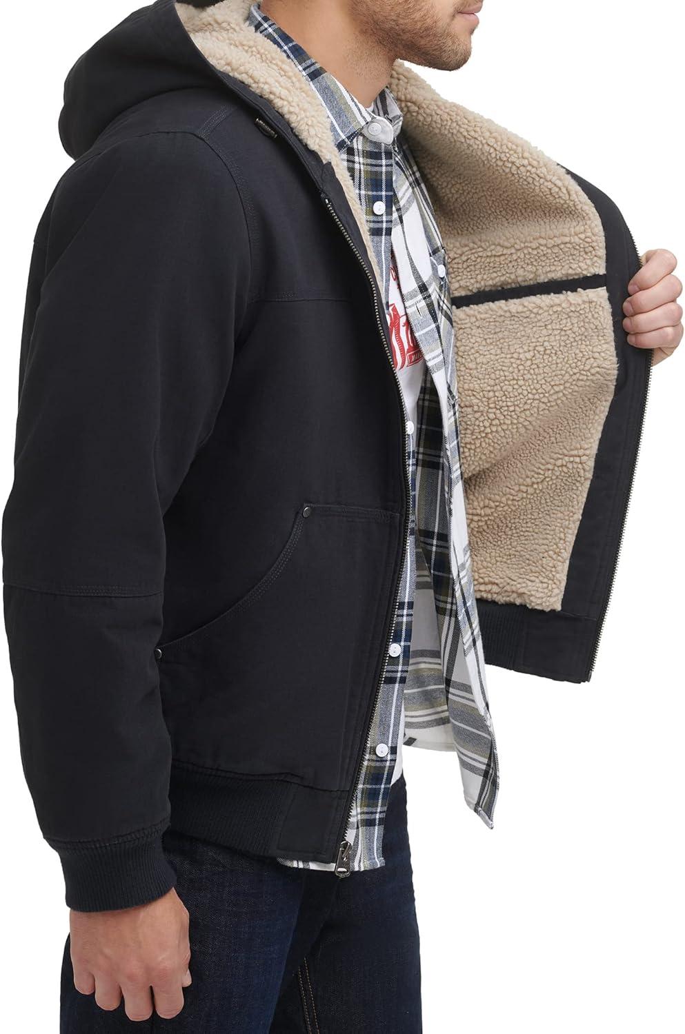 imageLevis Mens Workwear Cotton Canvas Hooded Bomber JacketNavy