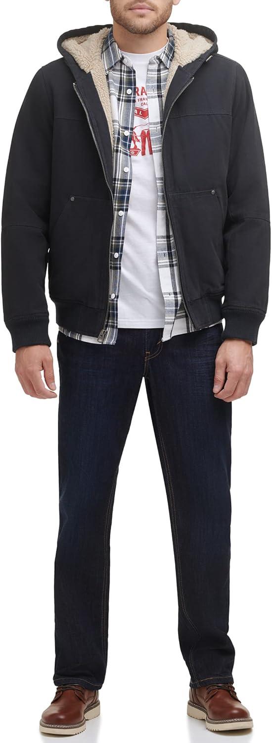 imageLevis Mens Workwear Cotton Canvas Hooded Bomber JacketNavy