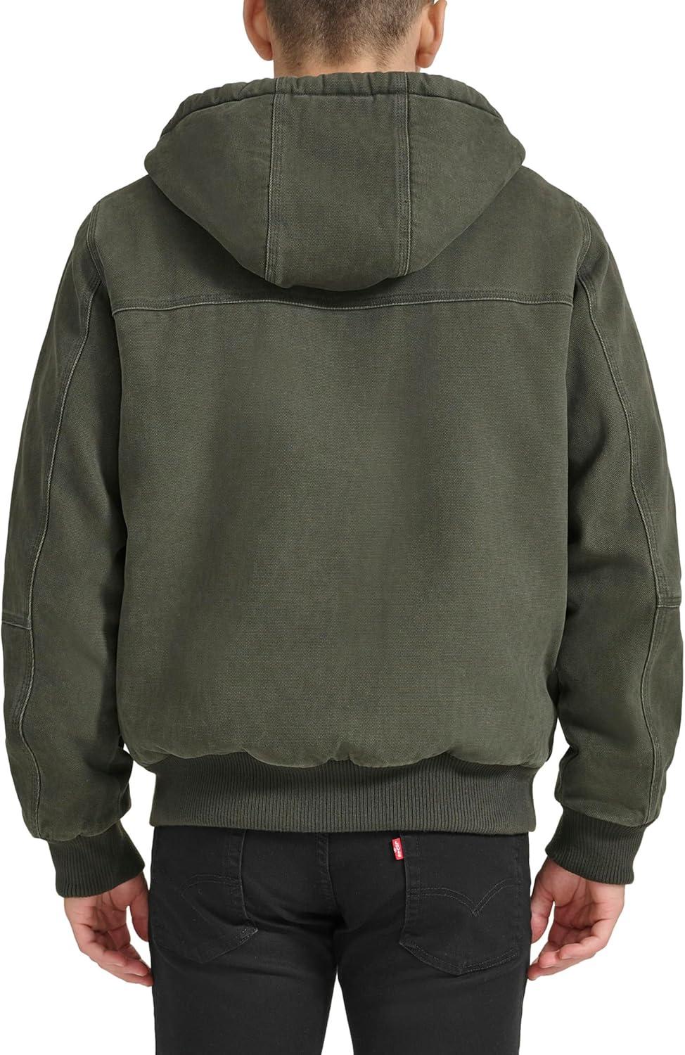 imageLevis Mens Workwear Cotton Canvas Hooded Bomber JacketOlive