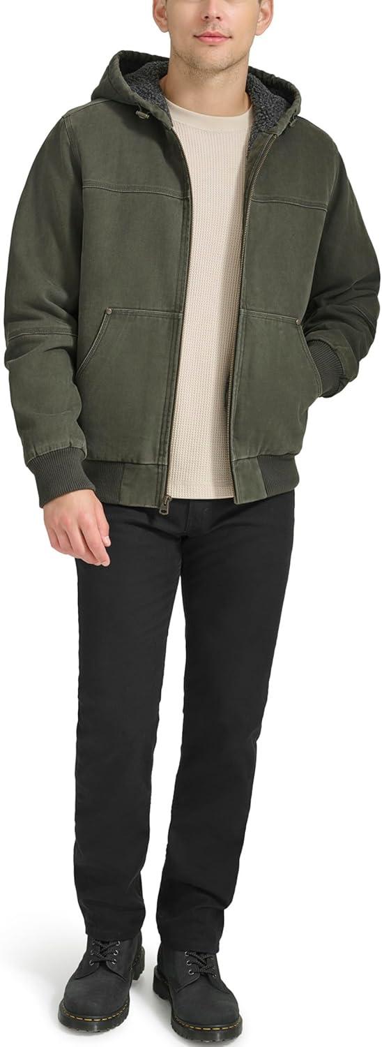 imageLevis Mens Workwear Cotton Canvas Hooded Bomber JacketOlive