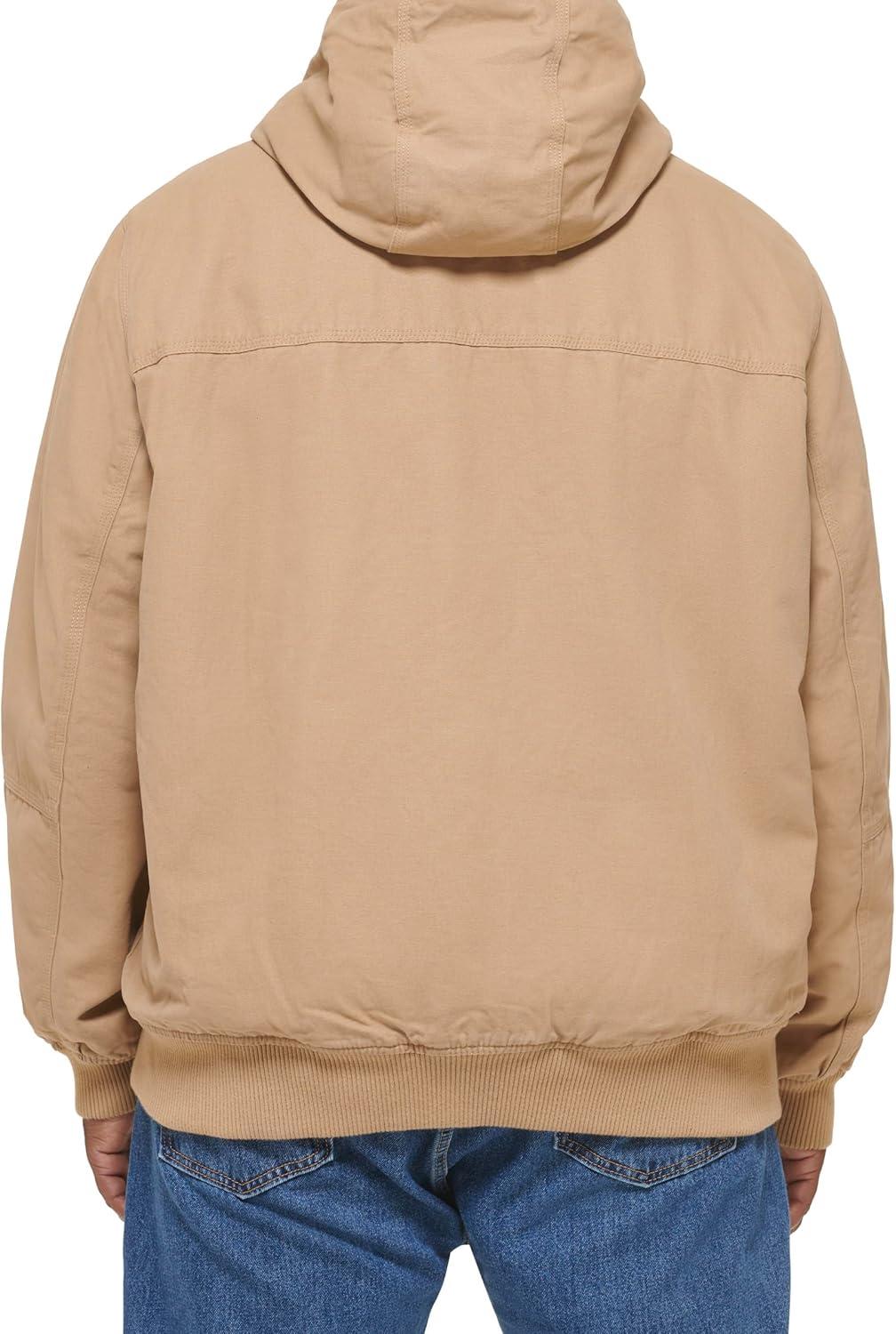 imageLevis Mens Workwear Cotton Canvas Hooded Bomber JacketTan