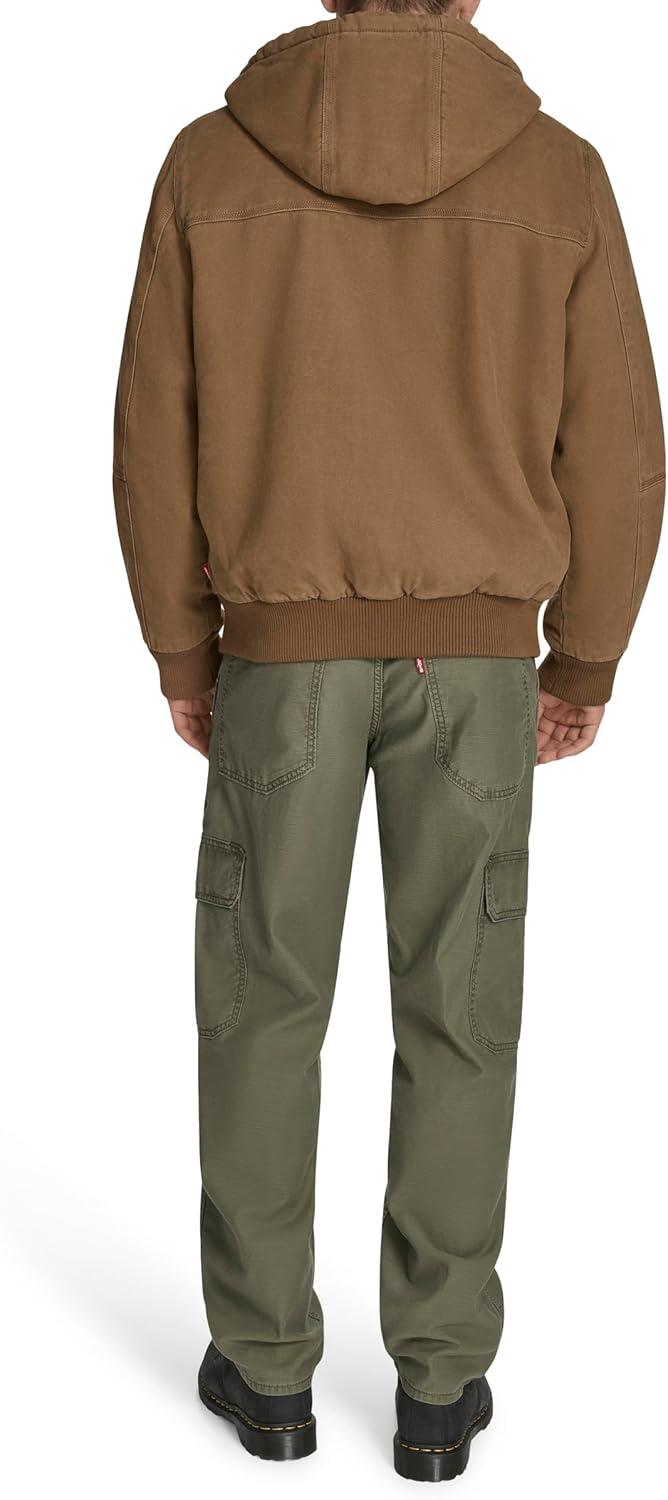 imageLevis Mens Workwear Cotton Canvas Hooded Bomber JacketWorker Brown 2