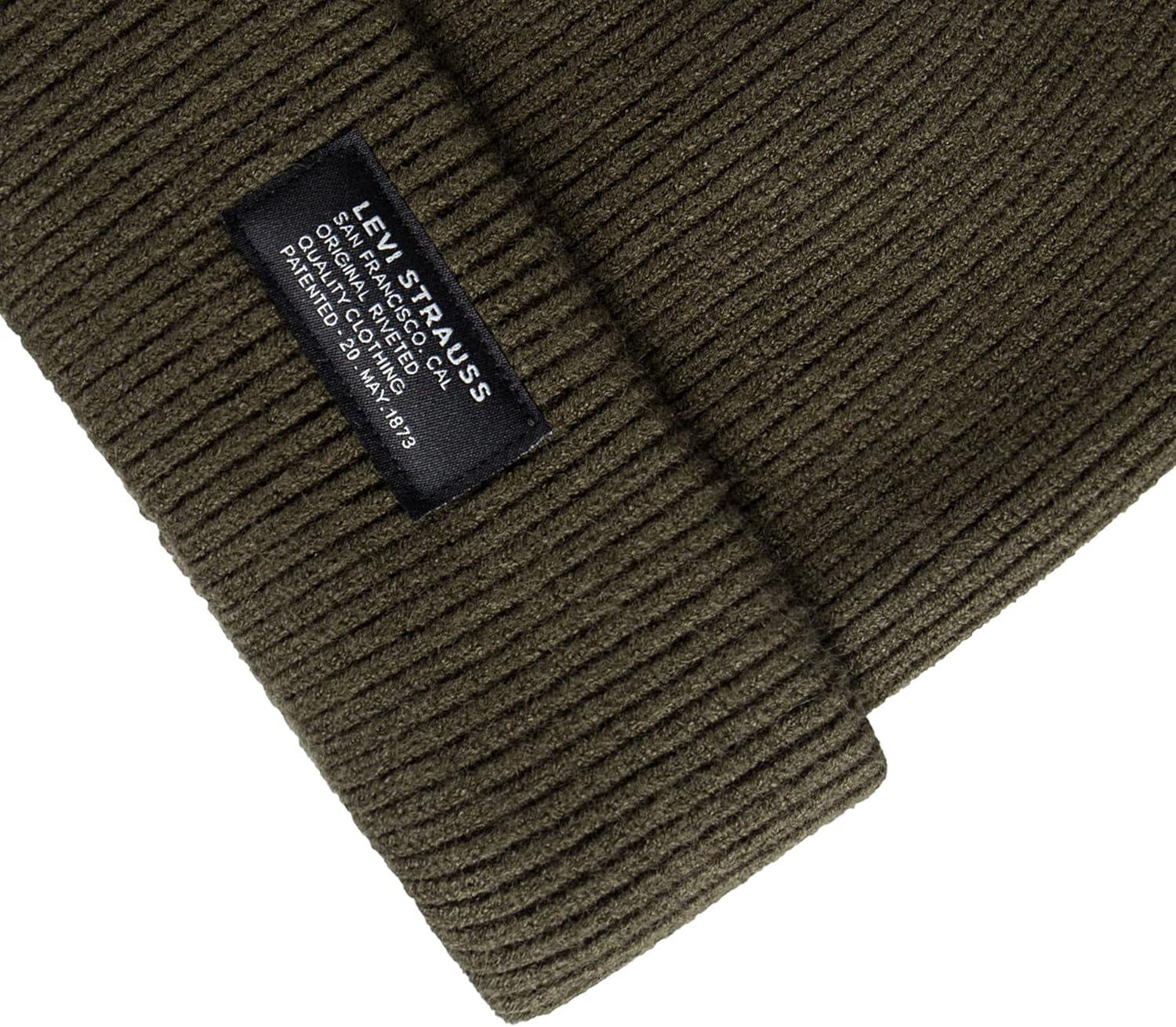 imageLevis Unisex Adult Knit Cuffed All Season Beanie HatRibbed Olive