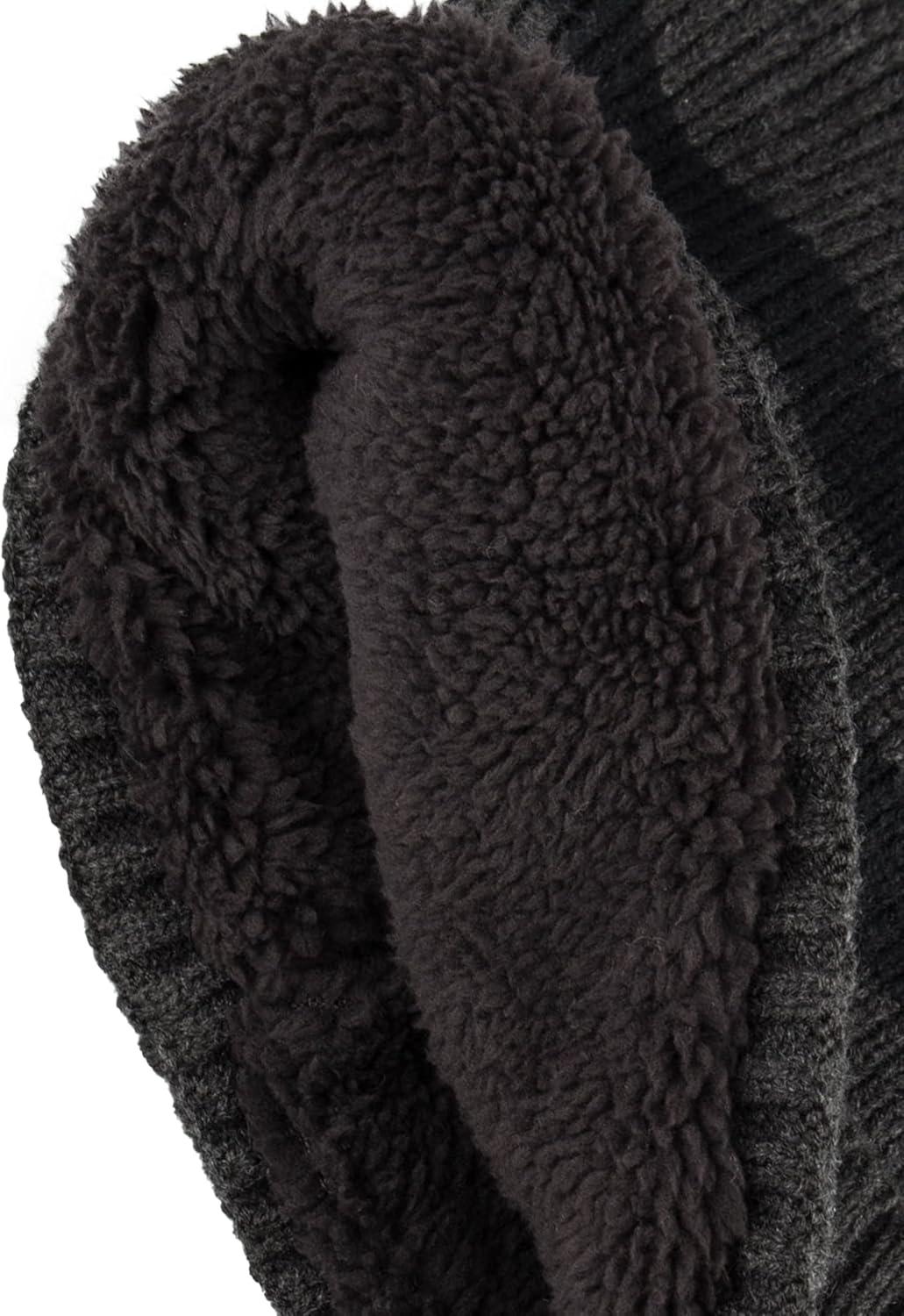 imageLevis Unisex Adult Knit Cuffed All Season Beanie HatStriped Charcoal