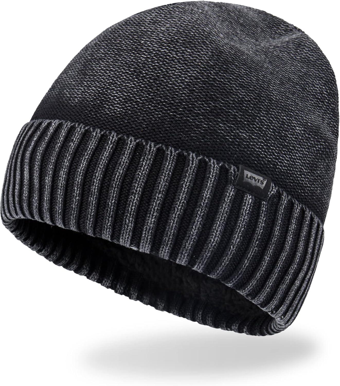 imageLevis Unisex Adult Knit Cuffed All Season Beanie HatWashed Black