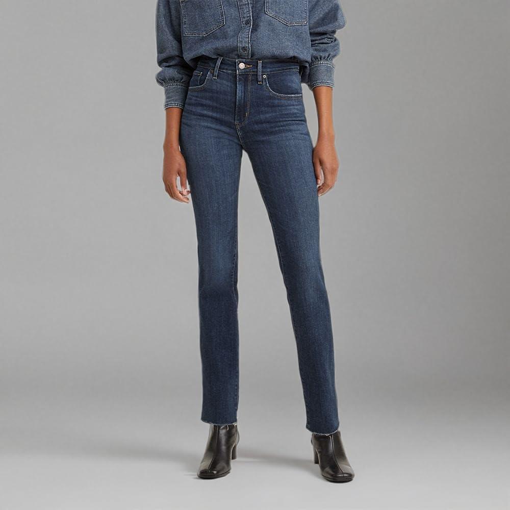 imageLevis Womens 724 High Rise Straight JeansChelsea Hour Dark Indigo