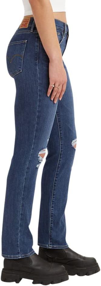 imageLevis Womens 724 High Rise Straight JeansIndigo Destructed