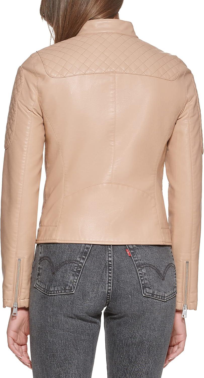 imageLevis Womens Faux Leather Motocross Racer Jacket Standard and PlusBiscotti