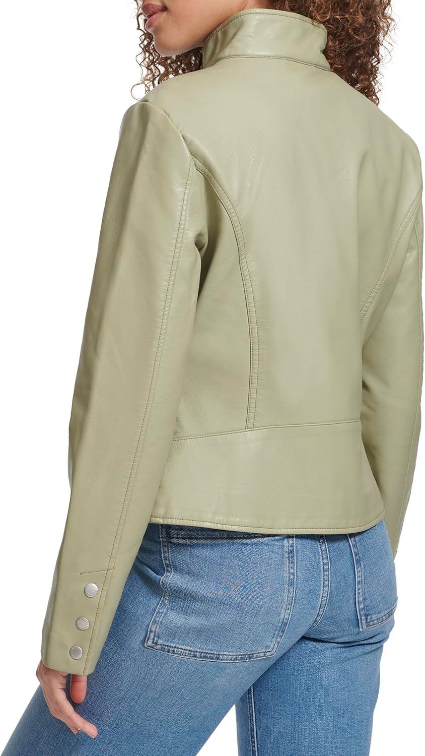 imageLevis Womens Faux Leather Motocross Racer Jacket Standard and PlusTea