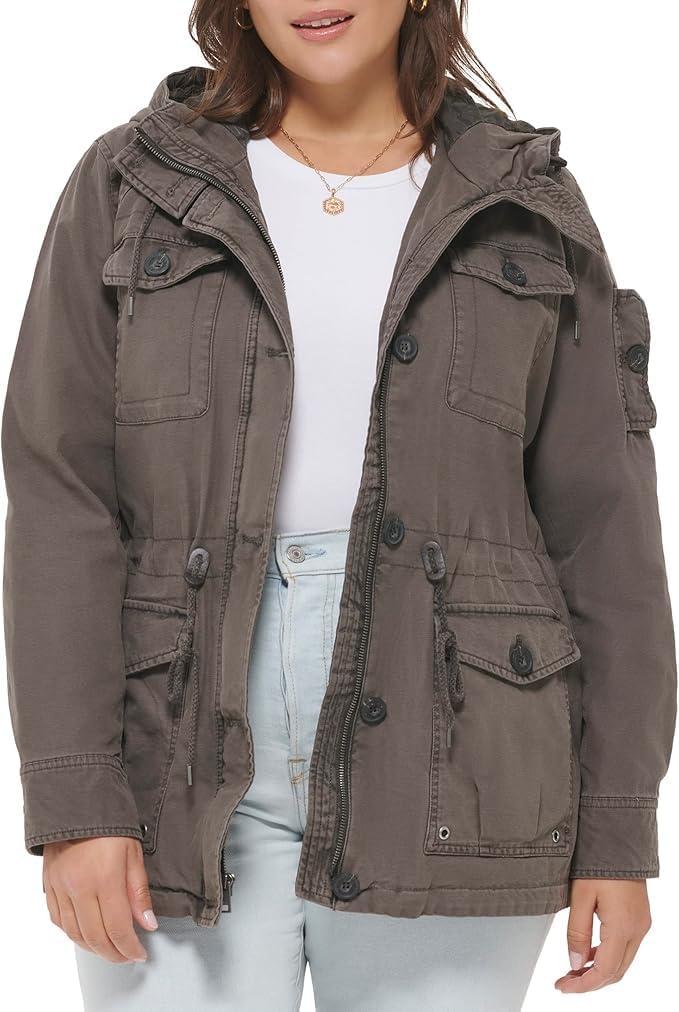 imageLevis Womens Lightweight Cotton Military Jacket Standard amp Plus SizesGrey